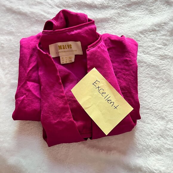 Maeve By Anthropologie Womens Pink Sleeveless V-Neck Tank Top Blouse Size 4 - Picture 9 of 9